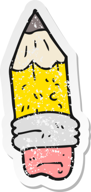 Bir insan tarafından çizilmiş karikatür kalem koçanı.