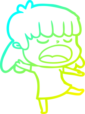 Bir insan tarafından yüksek sesle çizilmiş bir karikatür kadın çizimi.