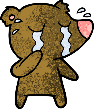 Bir insan tarafından çizilmiş ağlayan ayı.