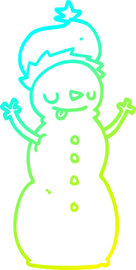 Bir insan tarafından çizilmiş bir kardan adamın soğuk gradyan çizimi.