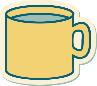 Dövme çıkartması geleneksel kahve tarzında bir insan tarafından çizilmiş.