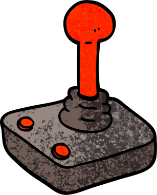 Grunge desenli çizim çizimi. Bir insan tarafından çizilmiş joystick.