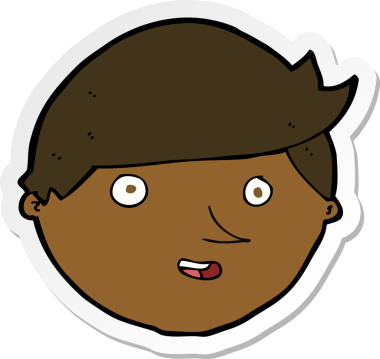 Bir insan tarafından çizilmiş gülen surat çıkartması.