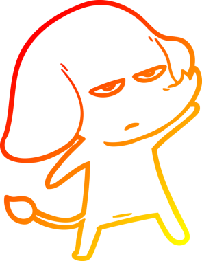 Bir insan tarafından çizilmiş kızgın bir fil çizimi.