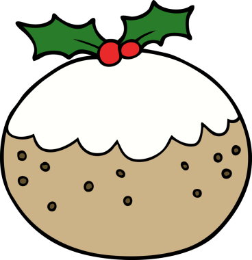Bir insan tarafından çizilmiş noel pudingi.