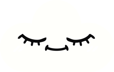 Bir insan tarafından çizilmiş beyaz bulutun düz renkli retro karikatürü