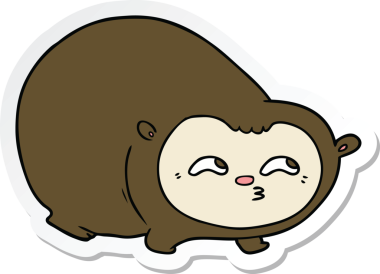 Bir insan tarafından çizilmiş bir karikatür çıkartması.