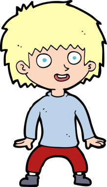 Bir insan tarafından çizilmiş heyecanlı bir çocuk.