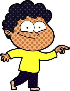 Bir insan tarafından çizilmiş mutlu bir adam.