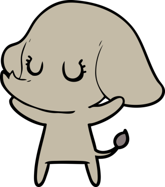 Bir insan tarafından çizilmiş şirin bir fil.