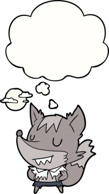 Bir insan tarafından çizilmiş düşünce baloncuğu olan bir kurt adam.