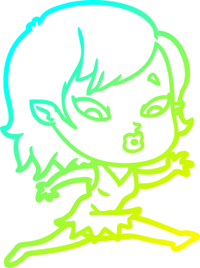 Soğuk gradyan çizgisi, bir insan tarafından çizilmiş şirin bir vampir kız çizgi filmi.