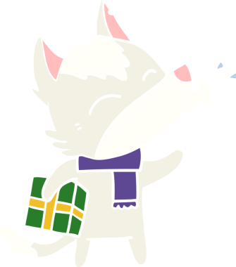 Uluyan kurt bir insan tarafından çizilmiş Noel hediyesiyle