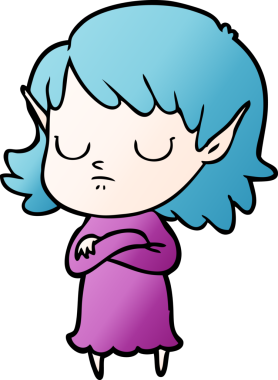 Bir insan tarafından çizilmiş bir elf kızı.