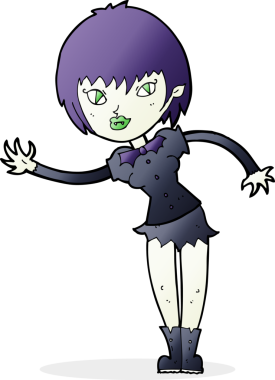 Bir insan tarafından çizilmiş vampir kız.