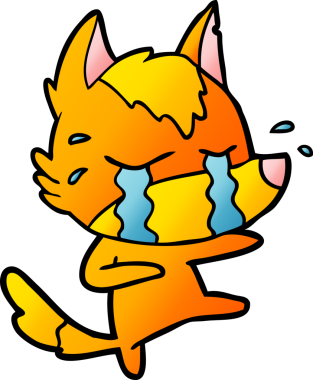 Bir insan tarafından çizilmiş tilki çizgi film karakteri