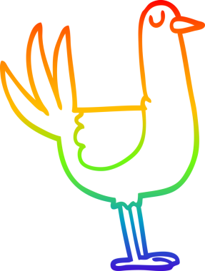 gökkuşağı gradyan çizgi çizimi bir insan tarafından çizilmiş uzun bir kuş