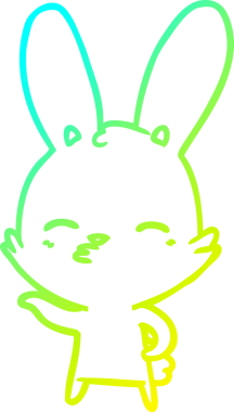 Bir insan tarafından çizilmiş garip bir tavşan çizgi filmi.