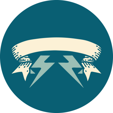 bir insan tarafından çizilmiş yıldırımlı dövme biçimi simgesi