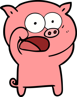 Bir insan tarafından çizilmiş domuz bağırması.