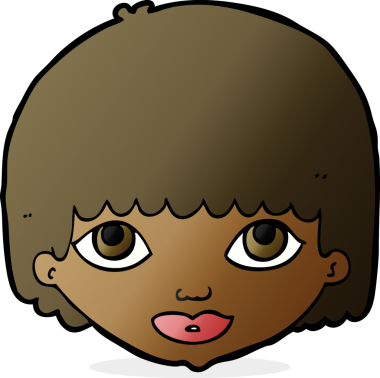 Bir insan tarafından çizilmiş bir kadın yüzü.