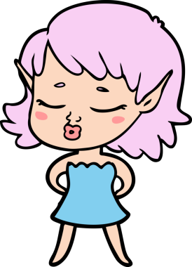 Bir insan tarafından çizilmiş güzel elf kızı.