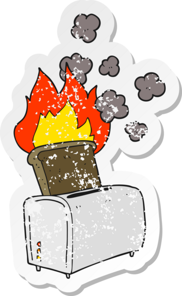 Bir insan tarafından çizilmiş yanmış bir karikatürün gerilimli yapıştırması.