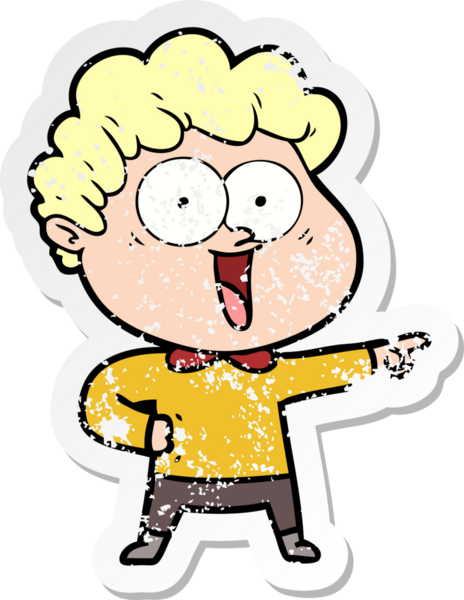 Bir insan tarafından çizilmiş mutlu bir adamın sıkıntılı çıkartması.