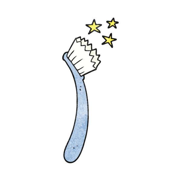 Bir insan tarafından çizilmiş el yapımı karikatür diş fırçası.