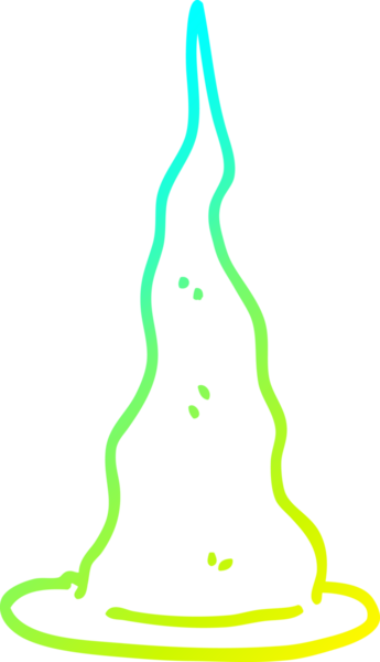 Bir insan tarafından çizilmiş bir cadı şapkasının soğuk gradyan çizimi