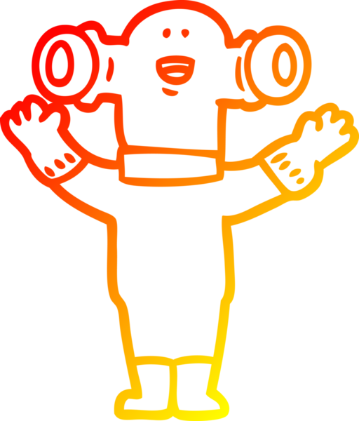 Bir insan tarafından çizilen dost canlısı bir uzaylı çizgi filminin çizimi.