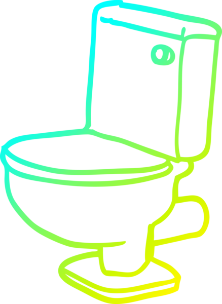 Bir insan tarafından çizilmiş altın bir tuvaletin soğuk gradyan çizgisi.