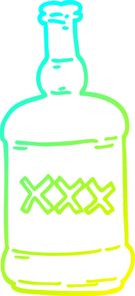 Bir insanın çizdiği karikatür ruhlar şişesinin soğuk gradyan çizgisi.