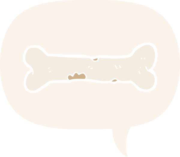 bir insan tarafından çizilmiş, konuşma baloncuklu çizgi film kemiği.