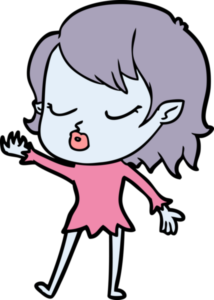 Bir insan tarafından çizilmiş şirin vampir kız çizgi filmi.