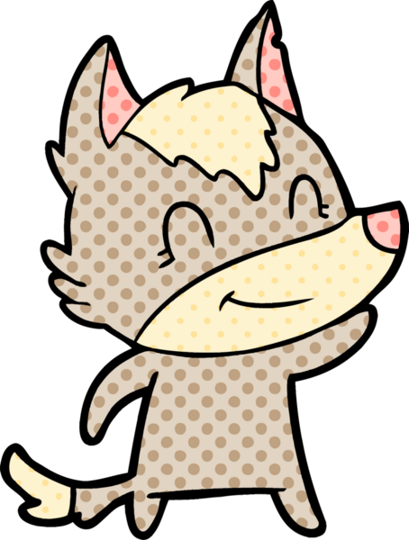 Bir insan tarafından çizilmiş dost canlısı bir kurt.