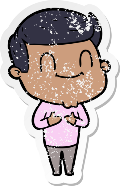 Bir insan tarafından çizilmiş, karikatür dostu bir adamın sıkıntılı çıkartması.