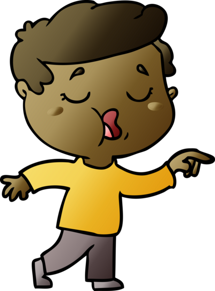 Bir insan tarafından çizilmiş karikatür adam konuşuyor.