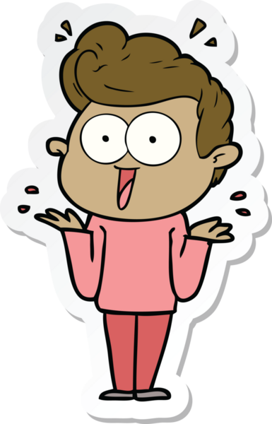 Bir insan tarafından çizilmiş bir karikatür adamın çıkartması.