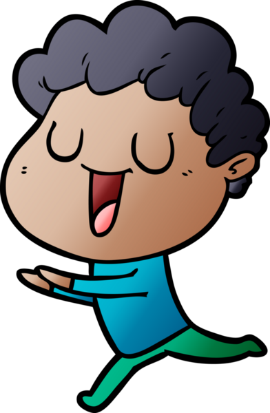 Bir insan tarafından çizilmiş gülen çizgi film adamı.