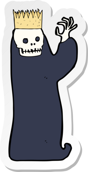 Bir insan tarafından çizilmiş korkunç bir karikatür çıkartması.