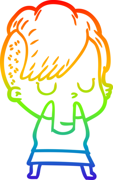 gökkuşağı gradyan çizimi bir insan tarafından çizilmiş bir karikatür kadın