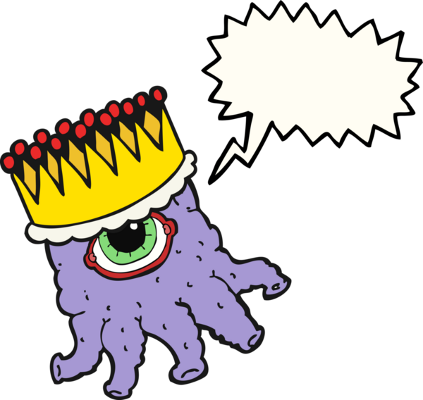 Bir insan tarafından çizilmiş serbest konuşma balonu karikatürü kralı uzaylı.