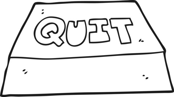 Bir insan tarafından çizilmiş serbest çizim siyah beyaz çizgi film çıkış düğmesi