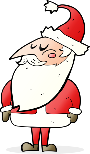 Bir insan tarafından çizilmiş Noel Baba çizgi filmi.