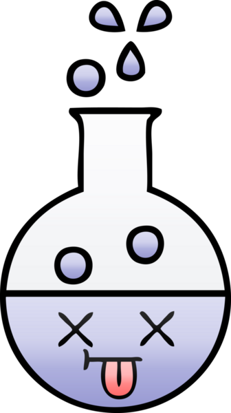 Bir insan tarafından çizilmiş bir test tüpünün gölgeli çizgi filmi.