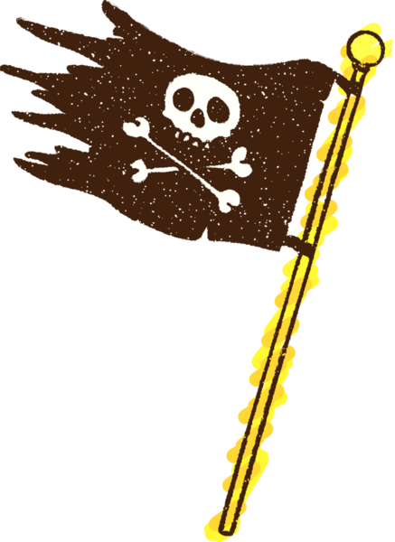 Bir insan tarafından çizilmiş Korsan Bayrağı Tebeşiri