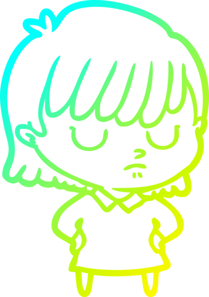 Bir insan tarafından çizilmiş bir karikatür kadın çizimi.