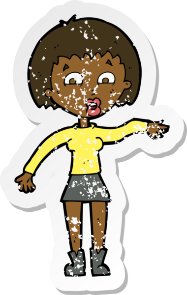 Bir insan tarafından çizilmiş bir karikatürün gerilimli çıkartması.