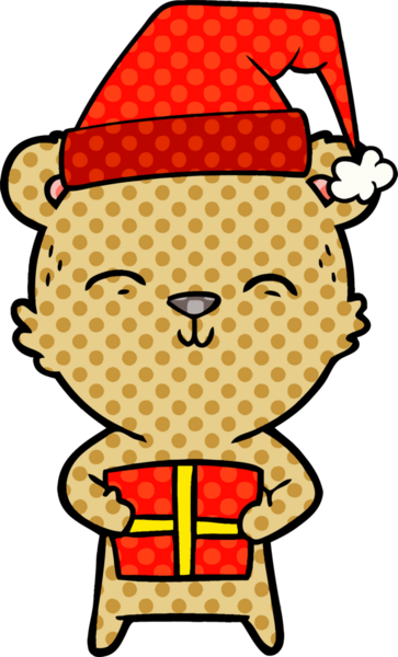 Bir insan tarafından çizilmiş mutlu çizgi film ayısı.